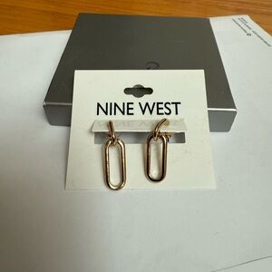 Nine West Gold Oval Link Earrings